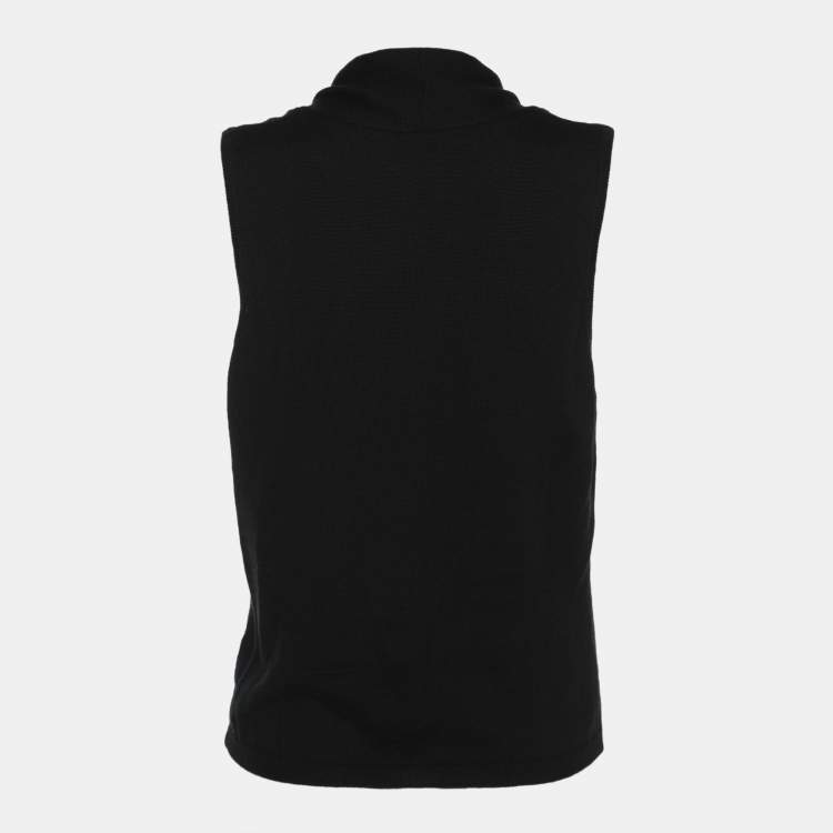 Pre Owned RED Valentino Black Cotton Knit Lace Top M