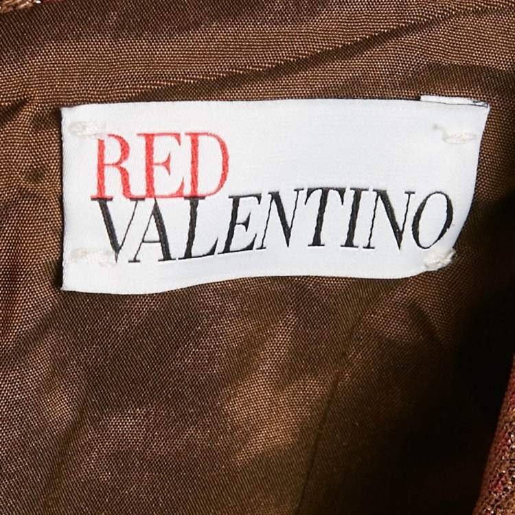 Pre Owned RED Valentino Metallic Embellished Jacquard Sleeveless Mini Dress L