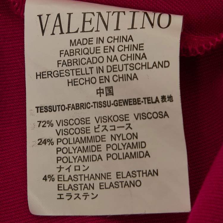 Pre Owned RED Valentino Pink Jersey Bow Detail Flounce Dress L