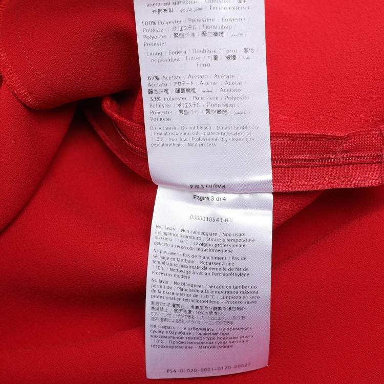 Pre Owned RED Valentino Red Crepe Bow Sleeveless Dress M