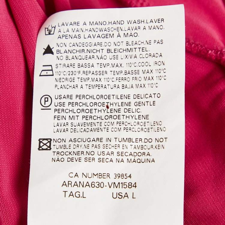 مملوكة مسبقًا RED Valentino Pink Jersey Ruffle Hem Sleeveless Mini Dress L