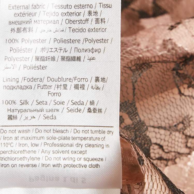 Pre Owned RED Valentino Beige/Black Patterned Tulle Mini Skirt S