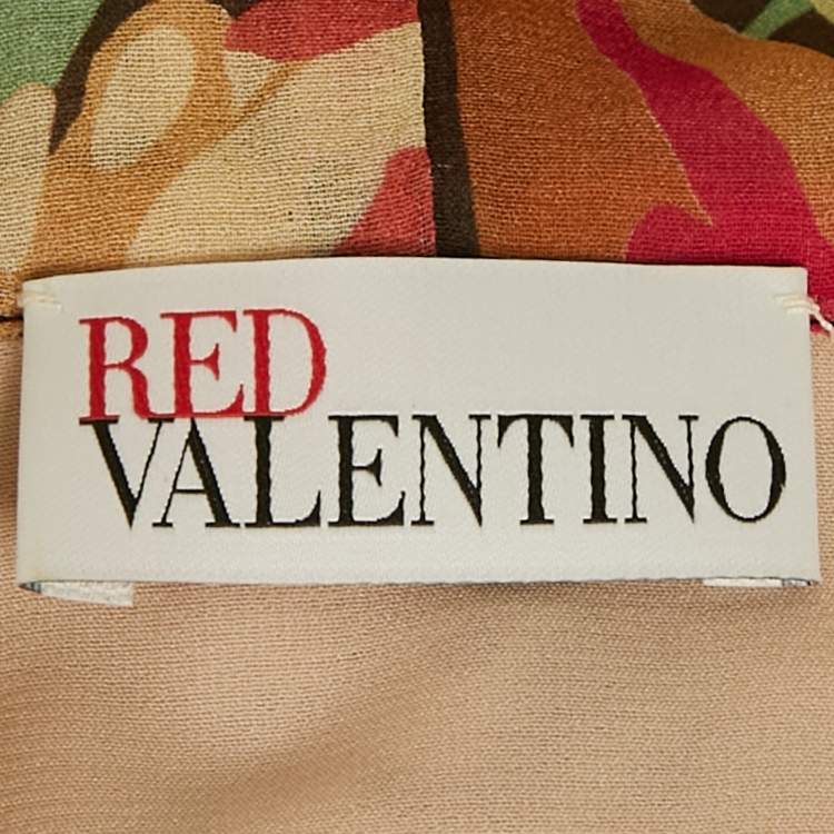 Pre Owned RED Valentino Pink Floral Print Silk Mini Dress S