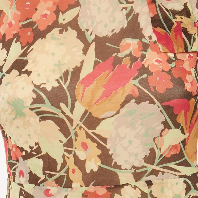 Pre Owned RED Valentino Pink Floral Print Silk Mini Dress S