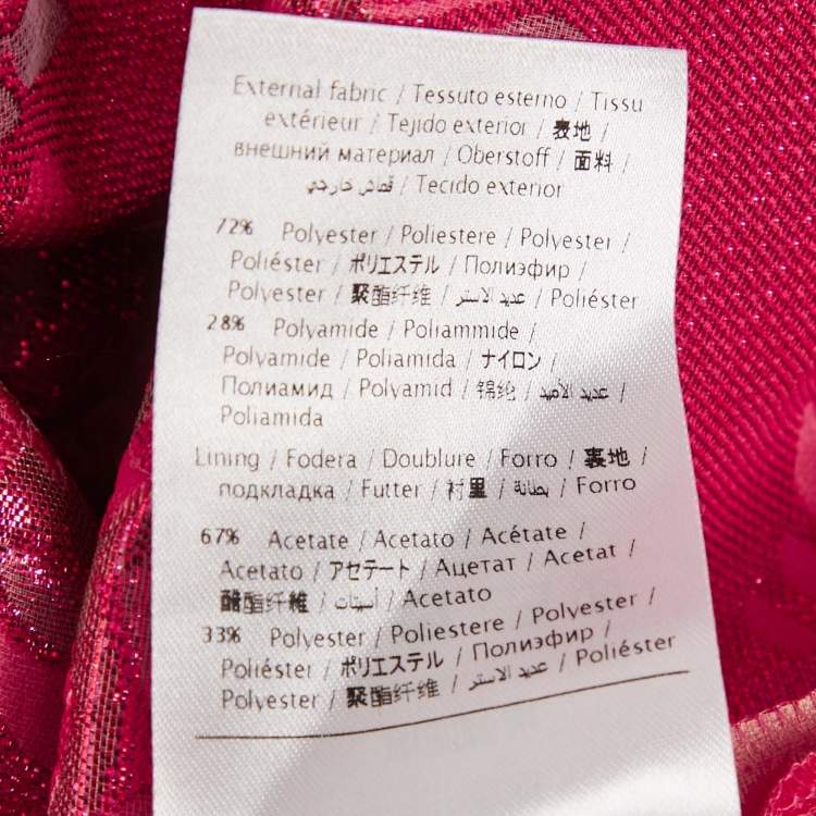 Pre Owned RED Valentino Pink Floral Metallic Jacquard Mini Dress M