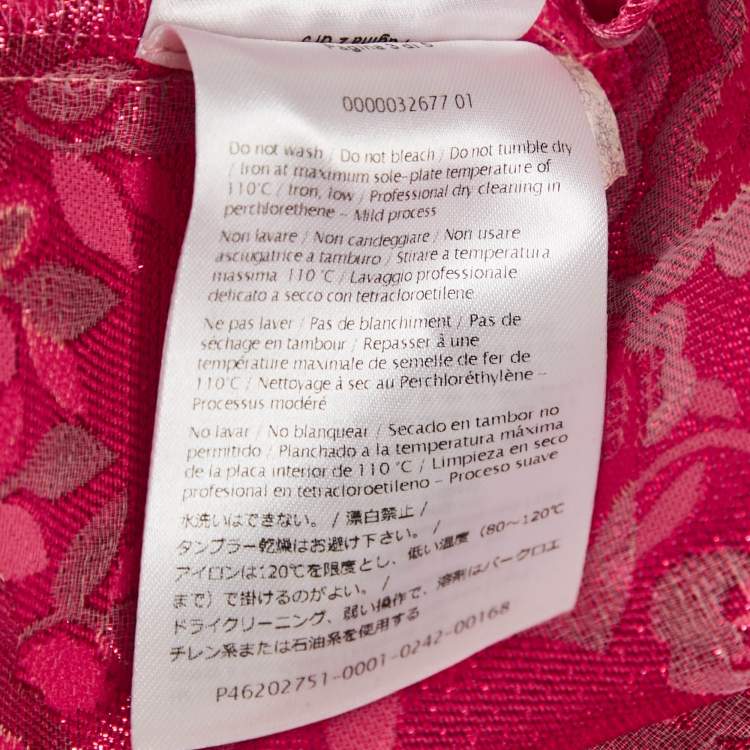Pre Owned RED Valentino Pink Floral Metallic Jacquard Mini Dress M
