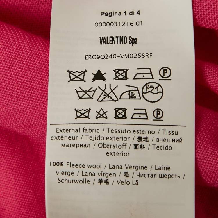 Pre Owned RED Valentino Pink Wool Knit Cardigan L