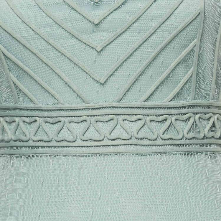 مملوكة مسبقًا RED Valentino Mint Green Tulle Midi Dress S