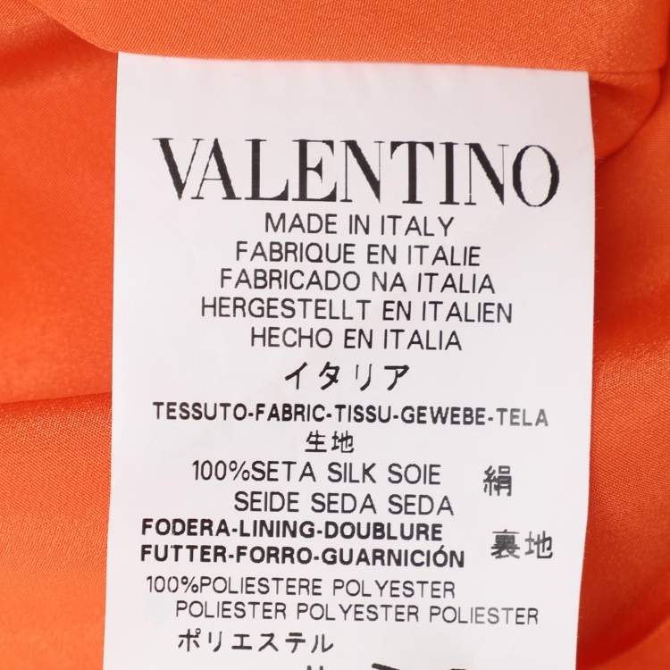 Pre Owned RED Valentino Orange Crepe Pleated Mini Dress M
