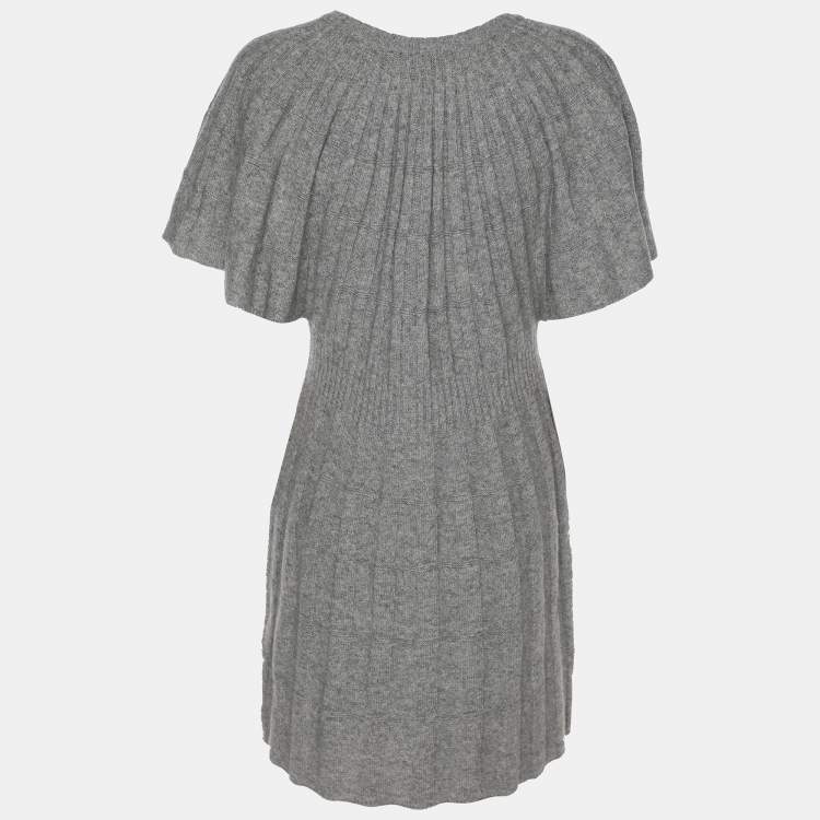 Pre Owned RED Valentino Grey Wool Knit Midi Dress M