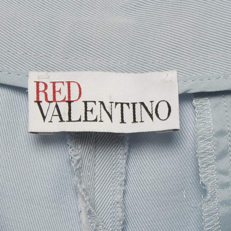 Pre Owned RED Valentino Light Blue Cotton Blend Formal Trousers M