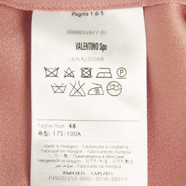 Pre Owned RED Valentino Pink Crepe Mesh Detail Mini Dress L