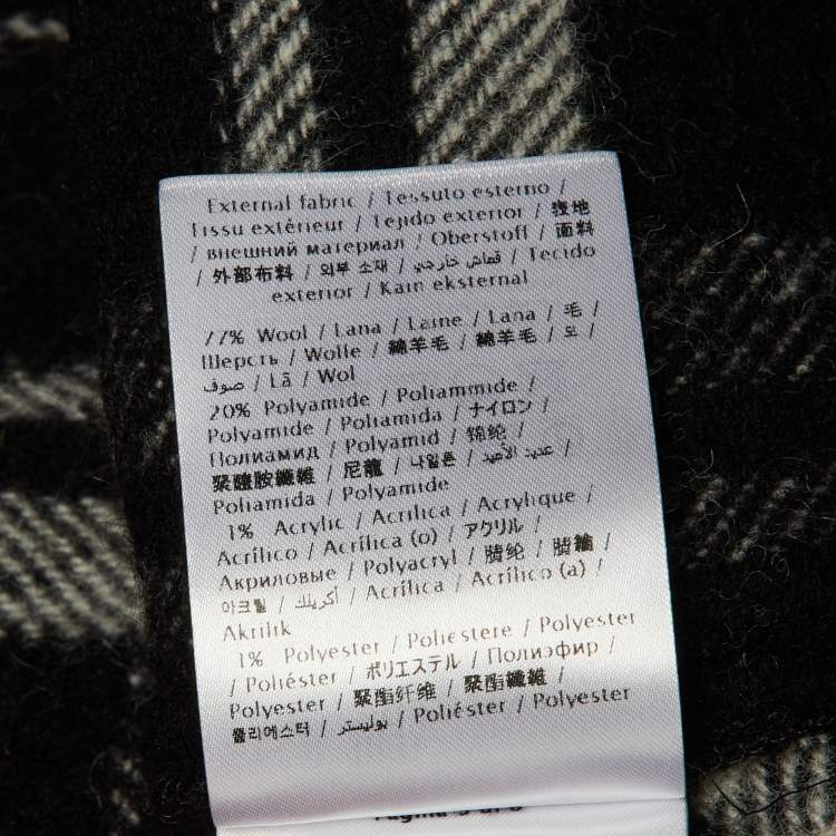 Pre Owned RED Valentino Black Plaid Checked Wool Button Front Jacket S