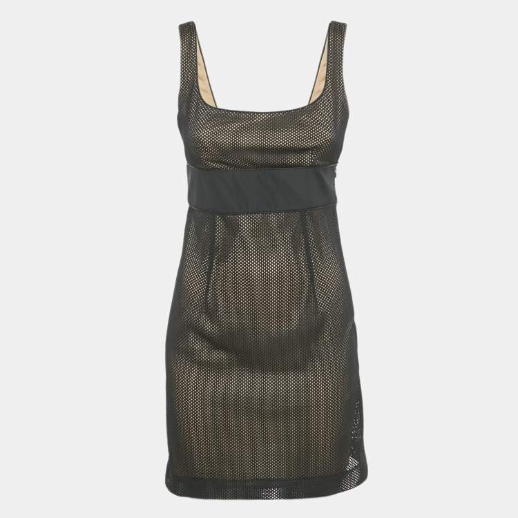 Pre Owned RED Valentino Black Mesh Sleeveless Mini Dress S