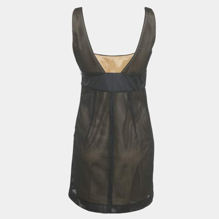 Pre Owned RED Valentino Black Mesh Sleeveless Mini Dress S