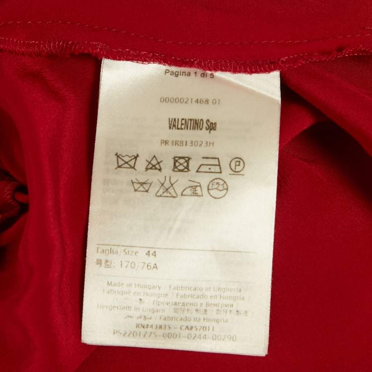 Pre Owned RED Valentino Red Silk Drawstring Trousers M