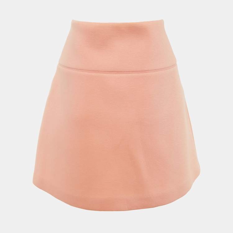 Pre Owned RED Valentino Coral Pink Jersey A-Line Mini Skirt M