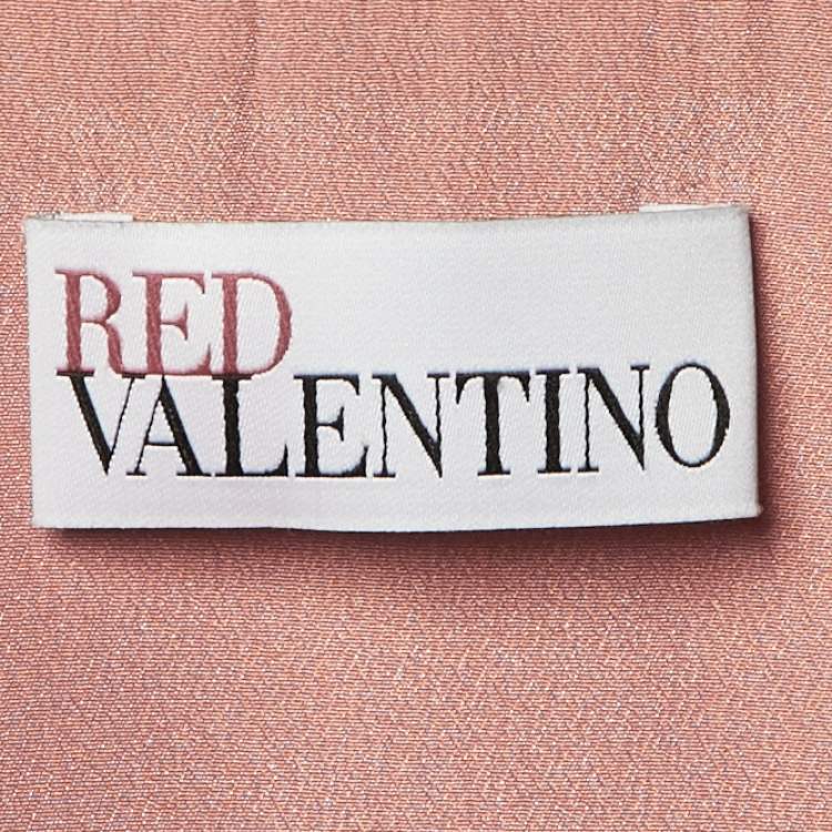 Pre Owned RED Valentino Coral Pink Jersey A-Line Mini Skirt M