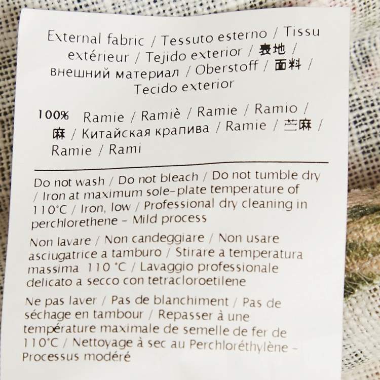 Pre Owned RED Valentino Green Floral Print Ramie Mini Dress S