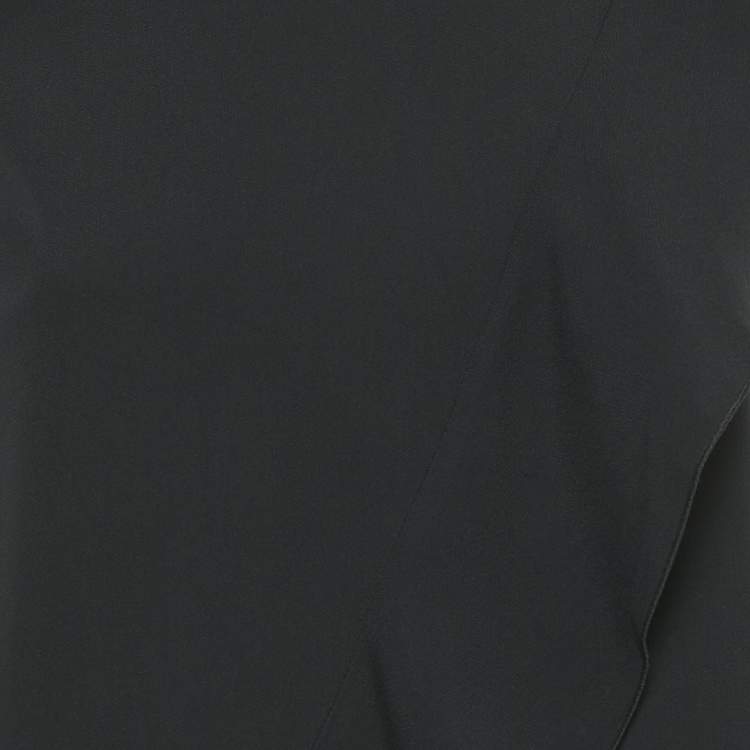 Pre Owned RED Valentino Black Crepe Frill Flounced Hem Mini Dress S 