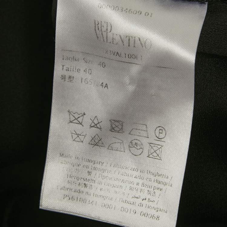 Pre Owned RED Valentino Black Crepe Frill Flounced Hem Mini Dress S 