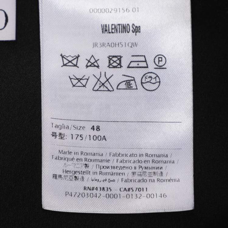 مملوكة مسبقًا RED Valentino Black Printed Chiffon Midi Flared Skirt L