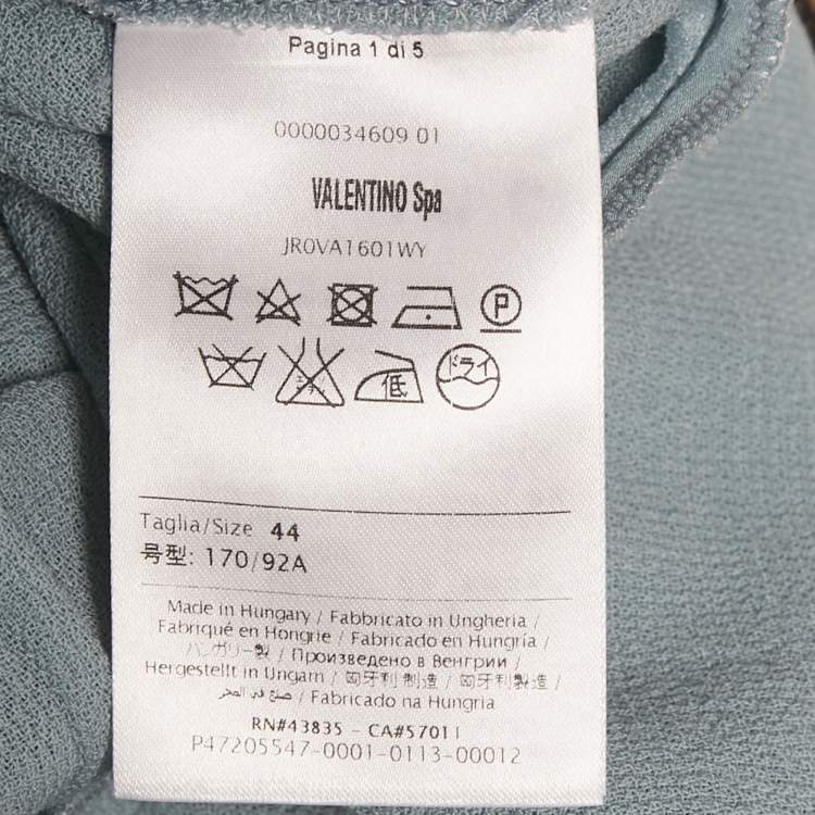 Pre Owned RED Valentino Blue Mesh Trim Crepe Mini Dress M