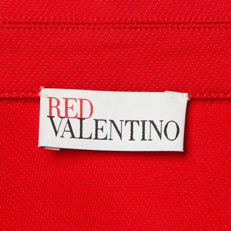 Pre Owned RED Valentino Red Cotton Button Front Top S