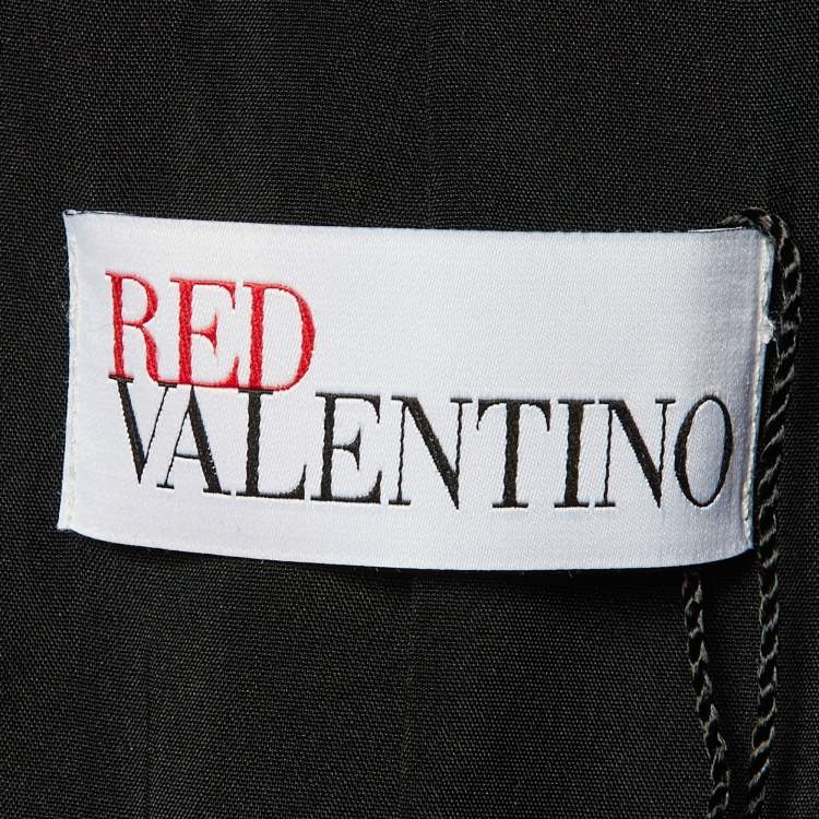 Pre Owned RED Valentino Black Wool Bow Detail Coat L