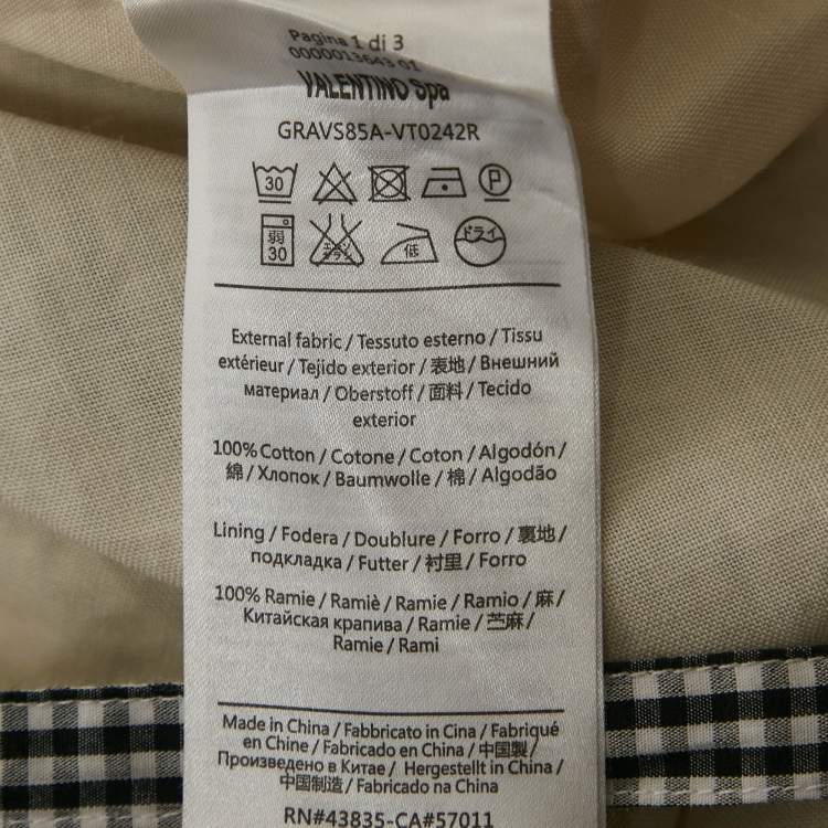 Pre Owned RED Valentino Grey /White Checkered Print Cotton Mini Dress S