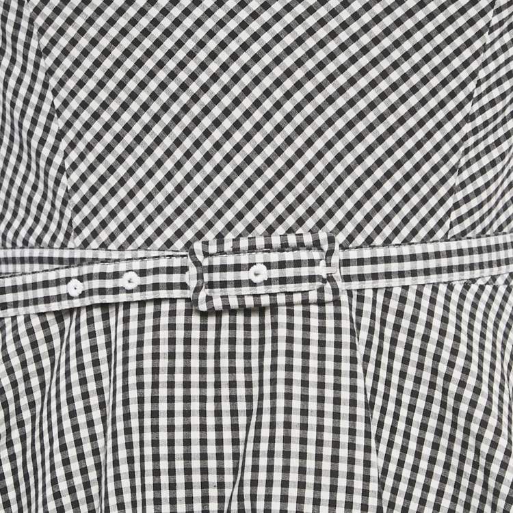 Pre Owned RED Valentino Grey /White Checkered Print Cotton Mini Dress S