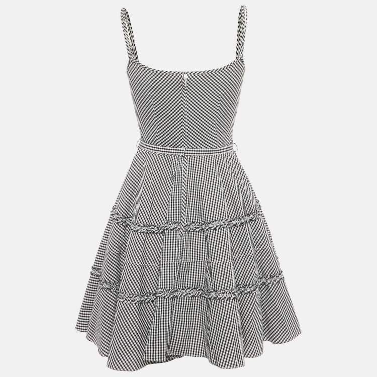 Pre Owned RED Valentino Grey /White Checkered Print Cotton Mini Dress S