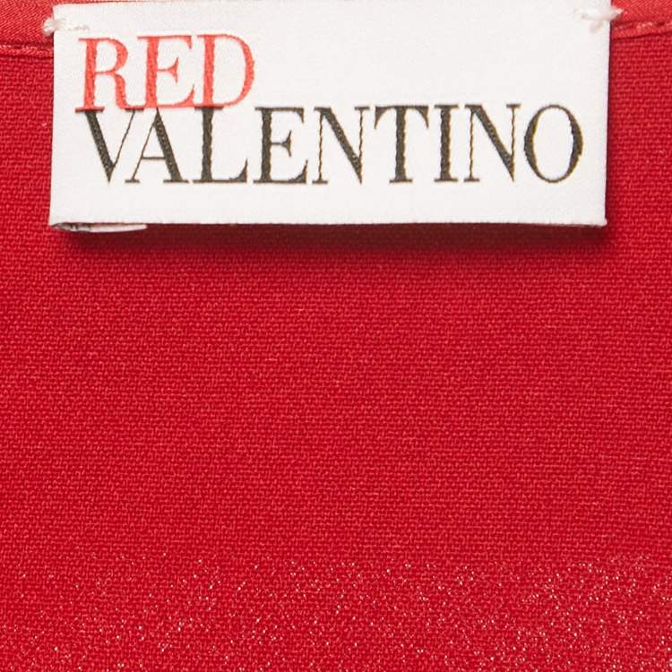 مملوكة مسبقًا RED Valentino Red Crepe Collar Mini Dress M