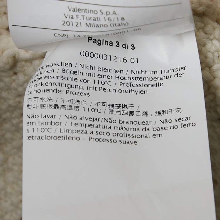 مملوكة مسبقًا RED Valentino White Crochet Ric-Rac Peplum Jacket M