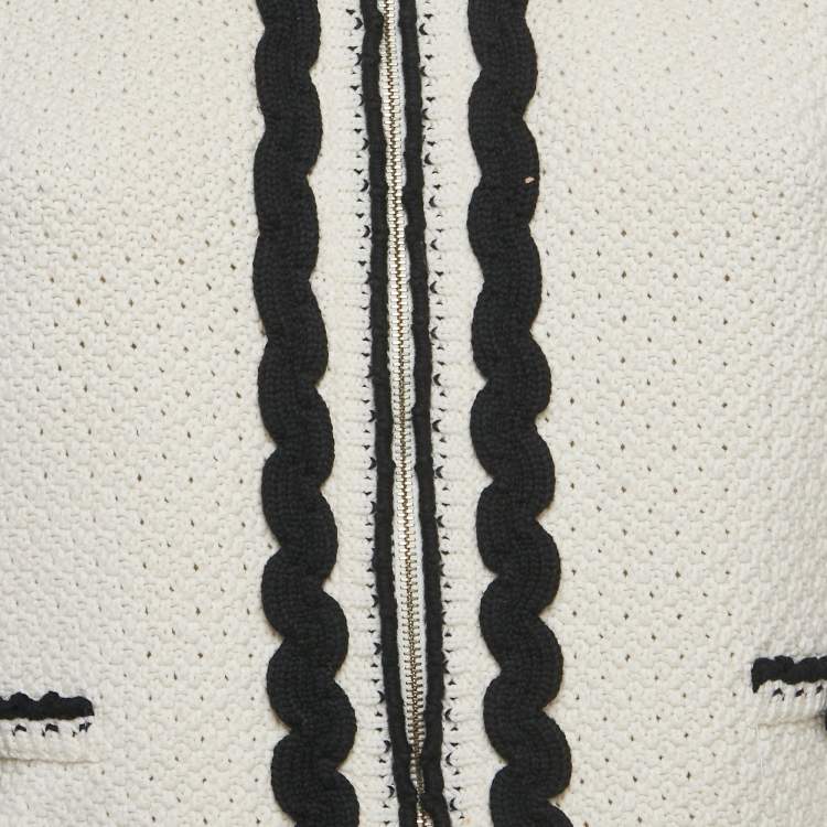 مملوكة مسبقًا RED Valentino White Crochet Ric-Rac Peplum Jacket M