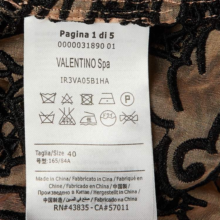 مملوكة مسبقًا فستان رد فالنتينو صغير دانتيل بيج / أسود