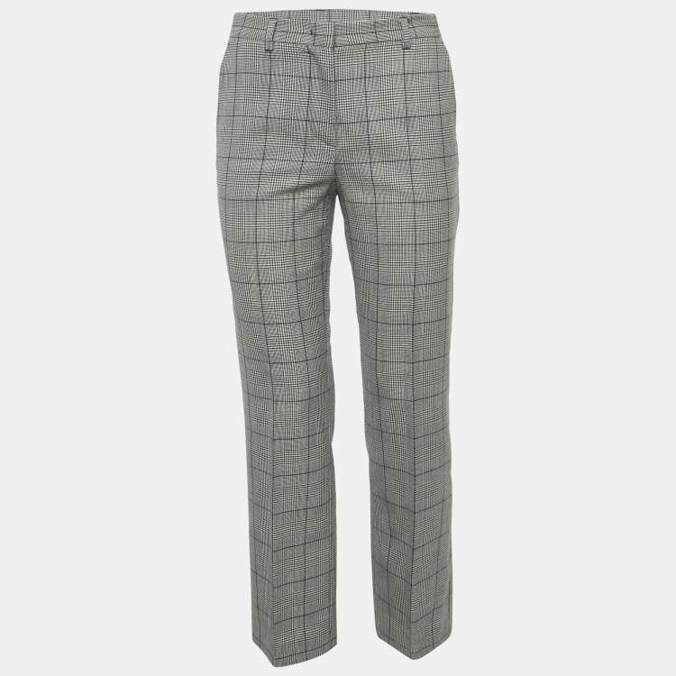 Pre Owned RED Valentino Grey Houndstooth Pattern Wool Pants S