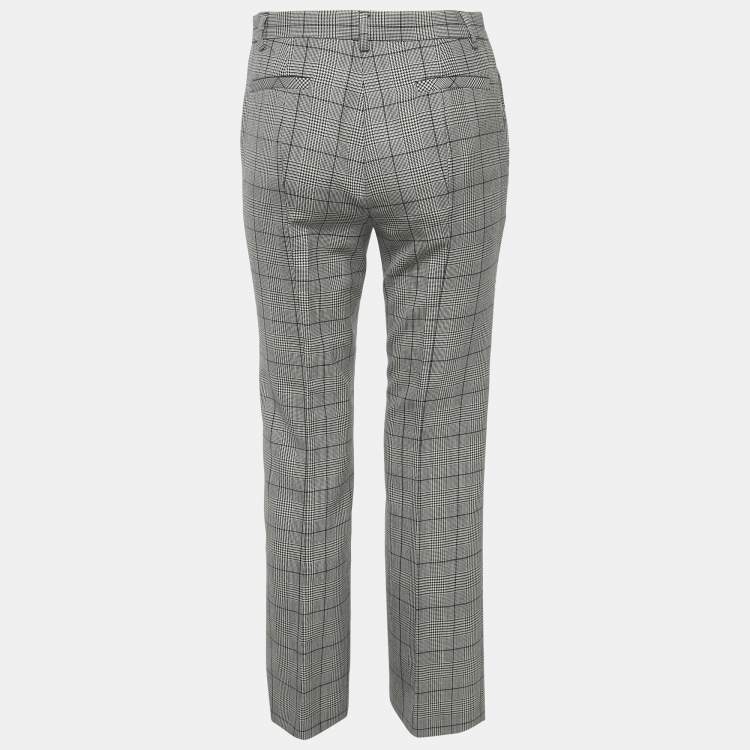 Pre Owned RED Valentino Grey Houndstooth Pattern Wool Pants S