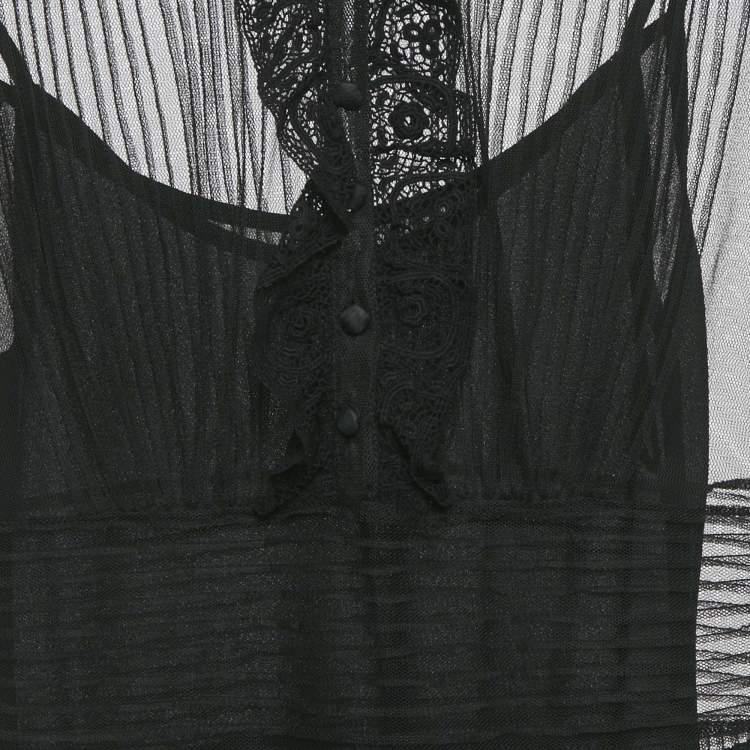 Pre Owned RED Valentino Black Tulle & Lace Mini Dress XS