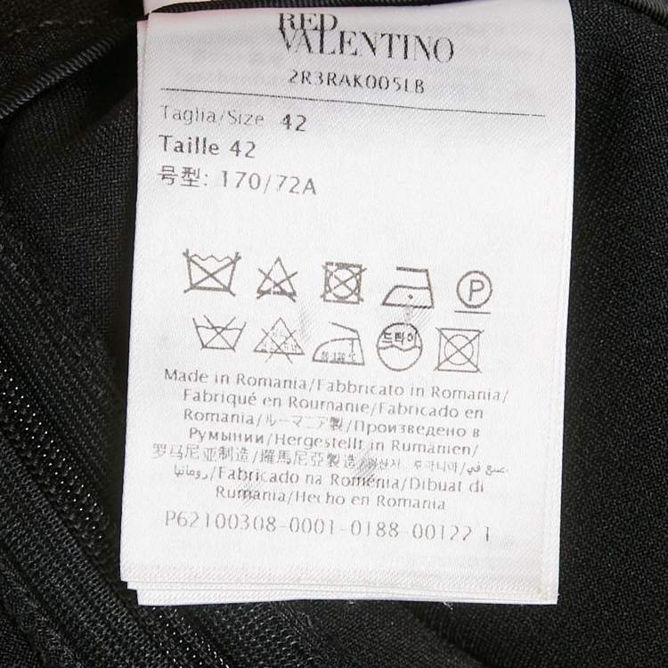 Pre Owned RED Valentino Black Crepe Heart Pocket Detail Mini Skirt M