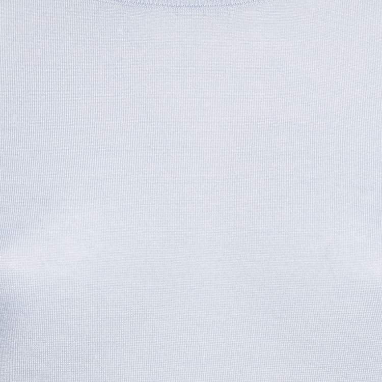 Pre Owned RED Valentino Blue Tulle Trim Cashmere Knit Sweatshirt M