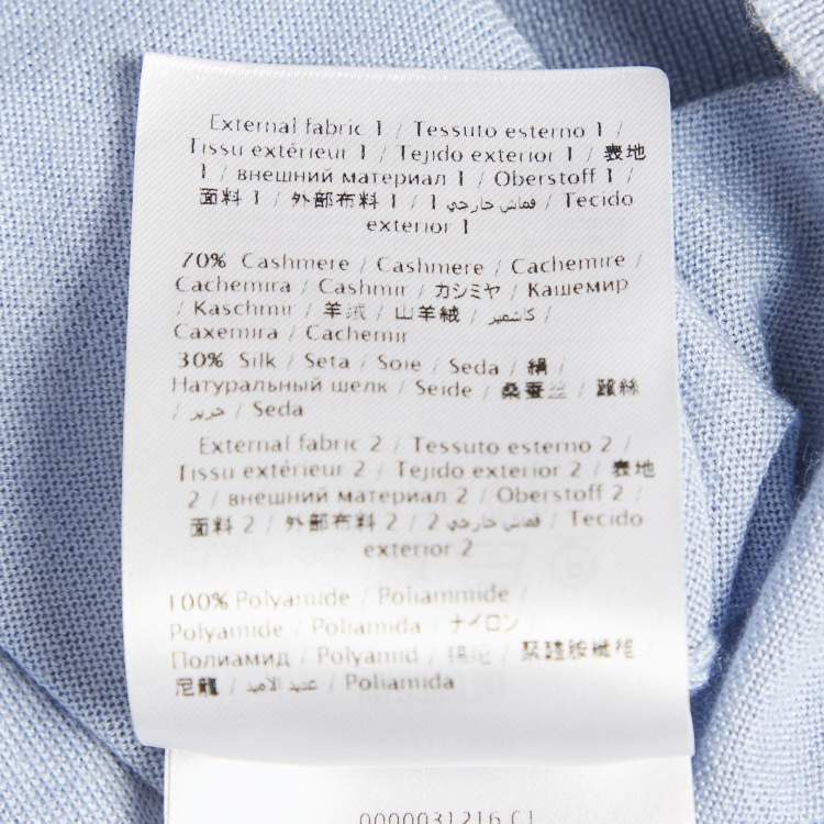 Pre Owned RED Valentino Blue Tulle Trim Cashmere Knit Sweatshirt M