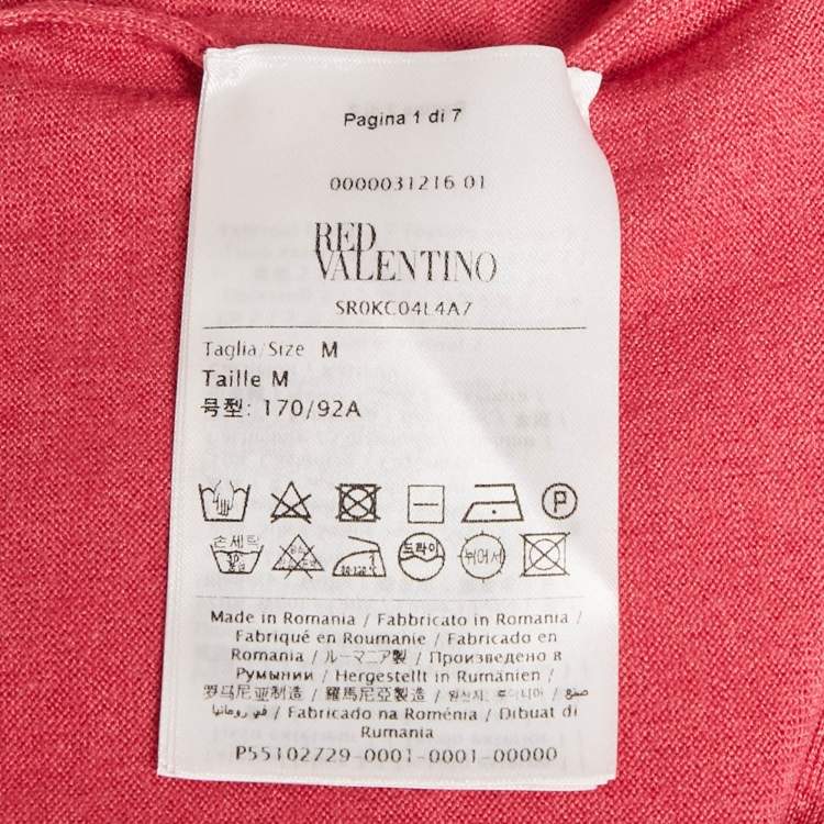 Pre Owned RED Valentino Pink Knit Crewneck Sweater M