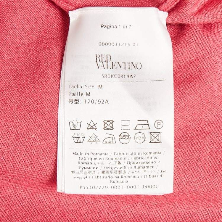 Pre Owned RED Valentino Pink Knit Crewneck Sweater M