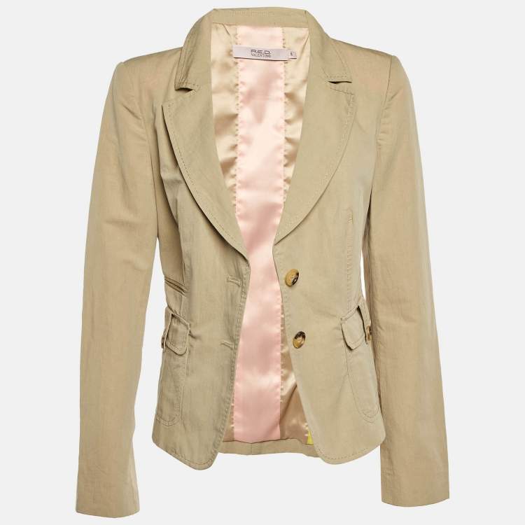 مملوكة مسبقًا RED Valentino Beige Cotton & Linen Jacket M