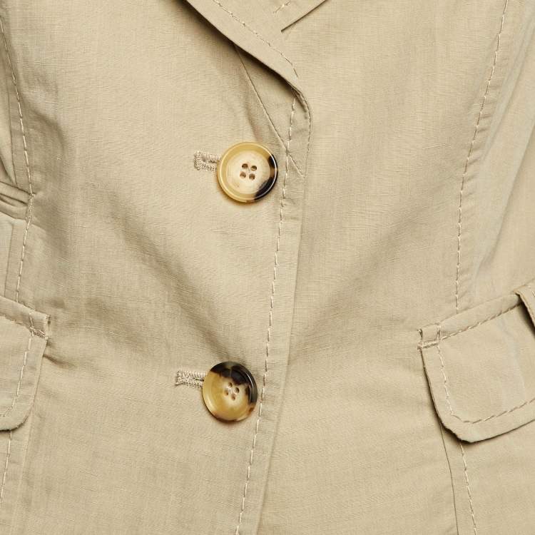 مملوكة مسبقًا RED Valentino Beige Cotton & Linen Jacket M