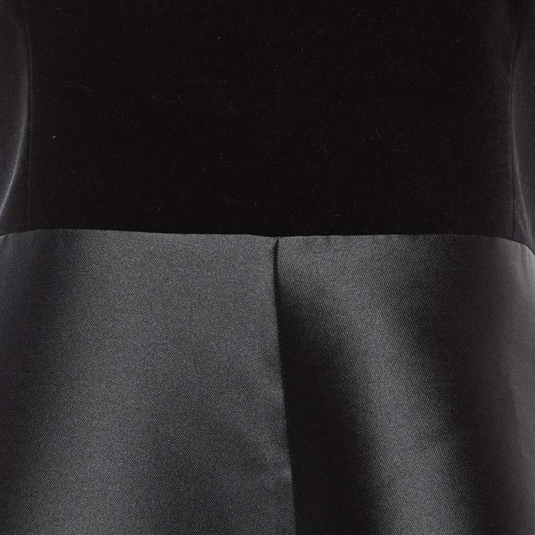 Pre Owned RED Valentino Black Velvet & Taffeta Strapless Mini Dress L