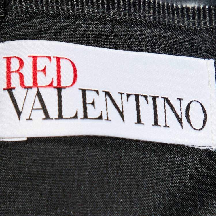 Pre Owned RED Valentino Black Velvet & Taffeta Strapless Mini Dress L