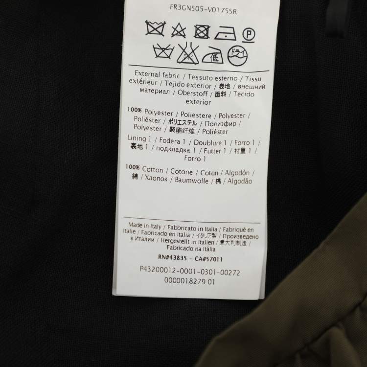 Pre Owned RED Valentino Olive Green Nylon Long Skirt S