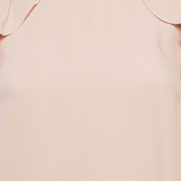 Pre Owned RED Valentino Light Pink Crepe Ruffle Mini Dress S